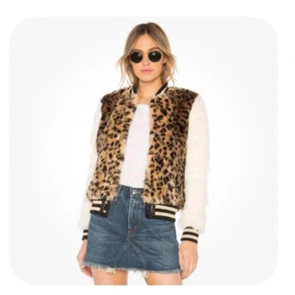Mother Jackets & Blazers - Mother The Baseball Faux Fur Spot Me Jacket Womens XS Cheetah Snap Buttons Lined